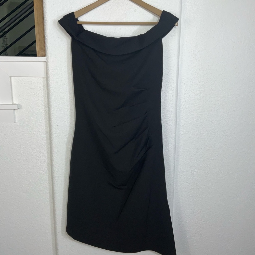 Milly Ally Cady Off the Shoulder  Black Dress - Picture 6 of 8
